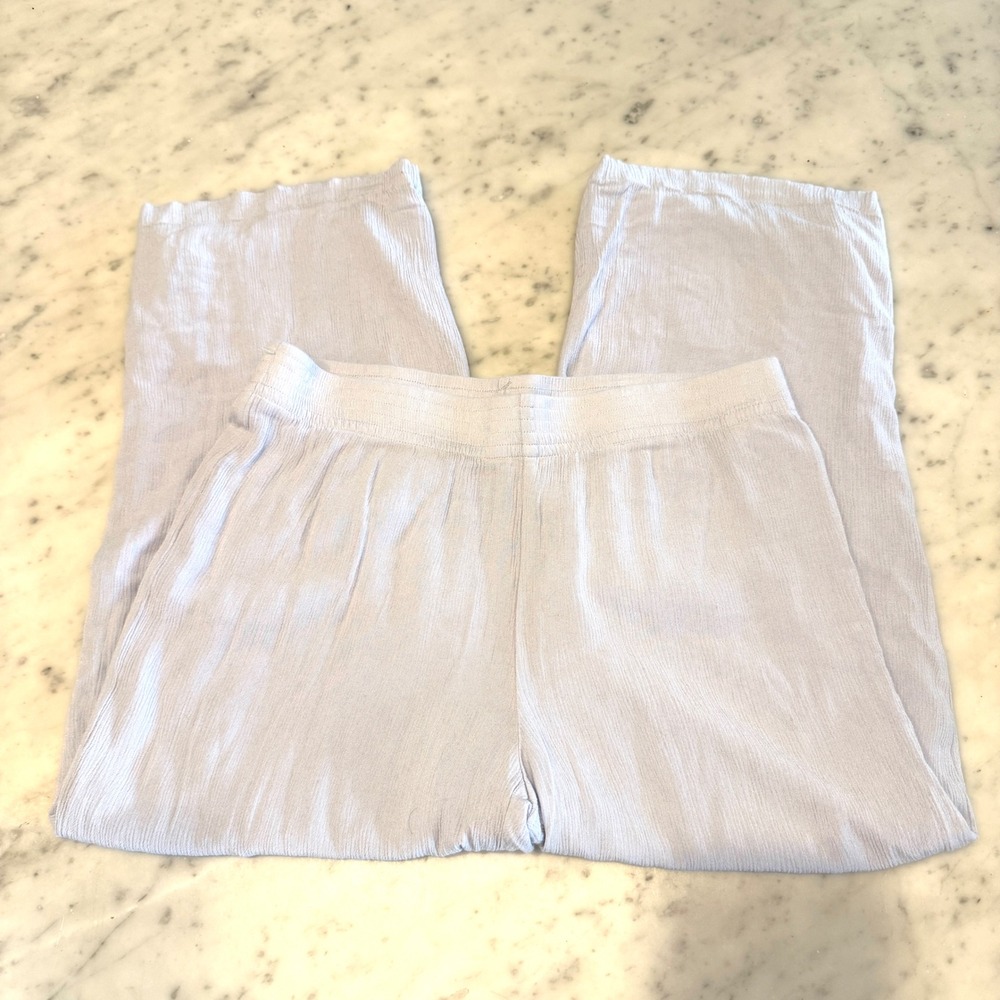 Babaton Aritzia‎ Light Blue Textured Wide Leg Cropped Pants Mens Size Small S